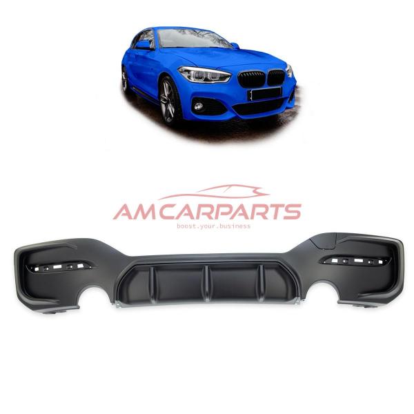 Upgrade Sport Design Heck Diffusor passend für BMW 1er F20 / F21 Facelift 15-19 Matt schwarz