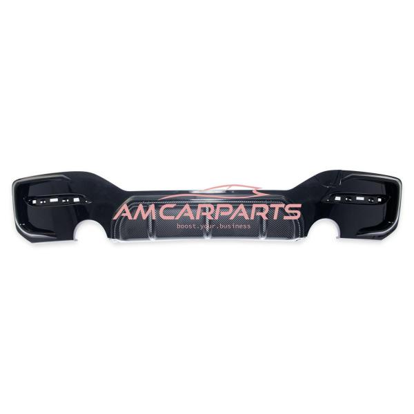 Upgrade Sport Design Heck Diffusor passend für BMW 1er F20 / F21 Facelift 15-19 Carbon-Optik / Hochglanz schwarz