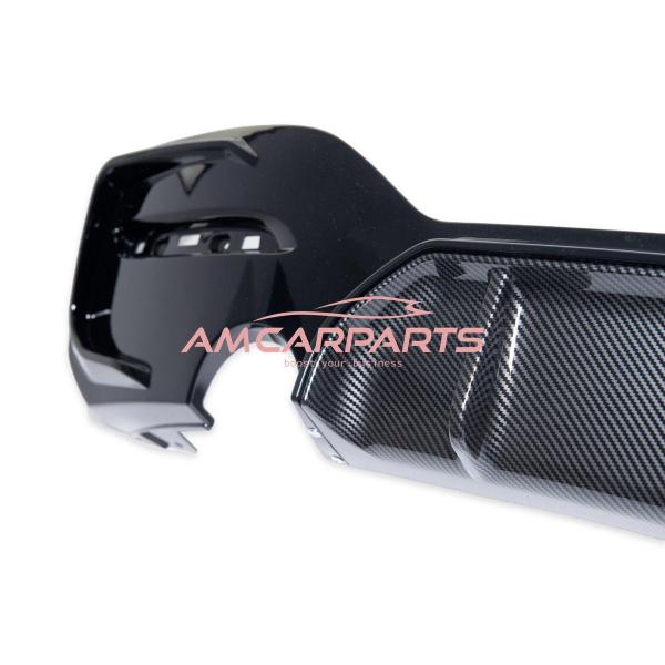 Upgrade Sport Design Heck Diffusor passend für BMW 1er F20 / F21 Facelift 15-19 Carbon-Optik / Hochglanz schwarz