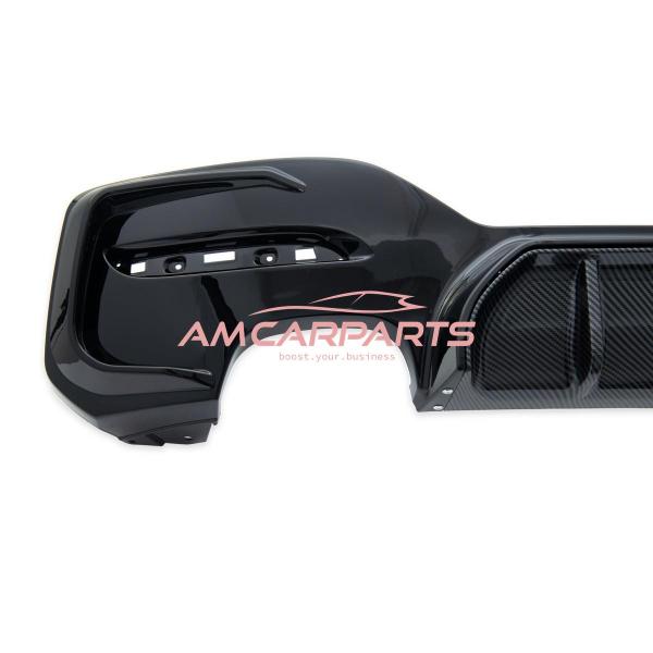 Upgrade Sport Design Heck Diffusor passend für BMW 1er F20 / F21 Facelift 15-19 Carbon-Optik / Hochglanz schwarz
