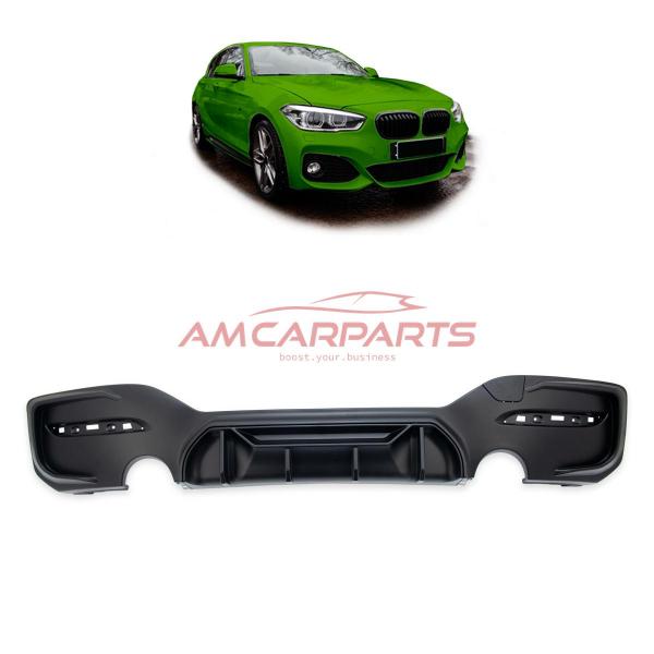 Upgrade Sport Design Heck Diffusor passend für BMW 1er F20 / F21 Facelift 15-19 Matt schwarz