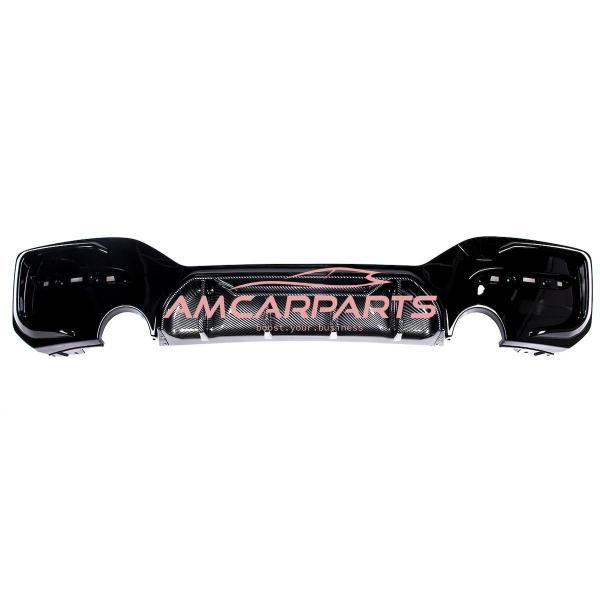 Upgrade Sport Design Heck Diffusor passend für BMW 1er F20 / F21 Facelift 15-19 Carbon-Optik / Hochglanz schwarz