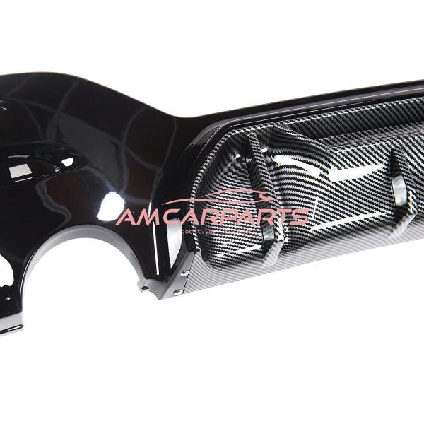 Upgrade Sport Design Heck Diffusor passend für BMW 1er F20 / F21 Facelift 15-19 Carbon-Optik / Hochglanz schwarz