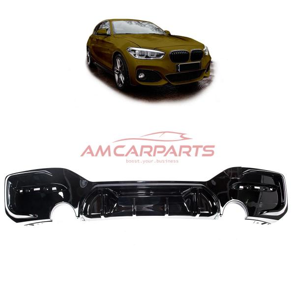 Upgrade Sport Design Heck Diffusor passend für BMW 1er F20 / F21 Facelift 15-19 Hochglanz schwarz