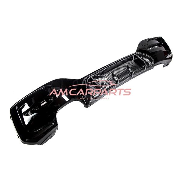 Upgrade Sport Design Heck Diffusor passend für BMW 1er F20 / F21 Facelift 15-19 Carbon-Optik / Hochglanz schwarz
