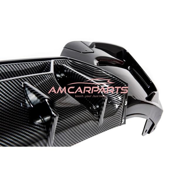 Upgrade Sport Design Heck Diffusor passend für BMW 1er F20 / F21 Facelift 15-19 Carbon-Optik / Hochglanz schwarz
