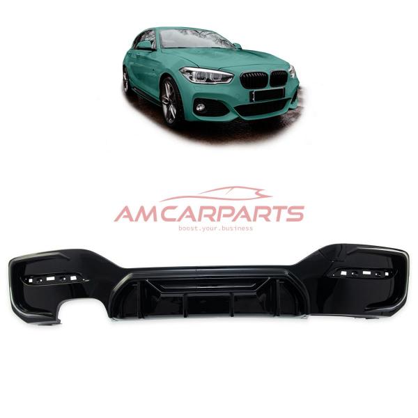 Upgrade Sport Design Heck Diffusor passend für BMW 1er F20 / F21 Facelift 15-19 Hochglanz schwarz