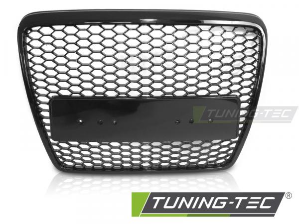 Upgrade Sportgrill / Kühlergrill für Audi A6 C6 (4F) Facelift 09-11 Hochglanz schwarz in Wabendesign