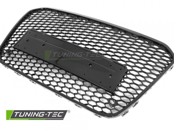 Upgrade Design Wabengitter Sportgrill / Kühlergrill für Audi A6 4G (C7) 10-14 Hochglanz schwarz