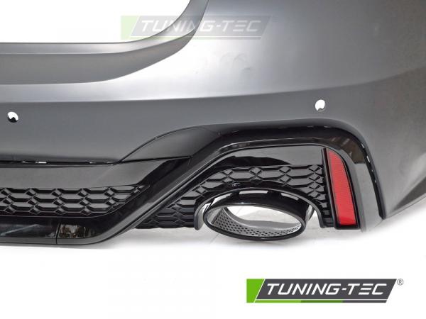 Upgrade Sport Design Heckstoßstange für Audi A7 C8 18-23 Lim.+ Sportback inkl. Zubehör in Hochglanz schwarz