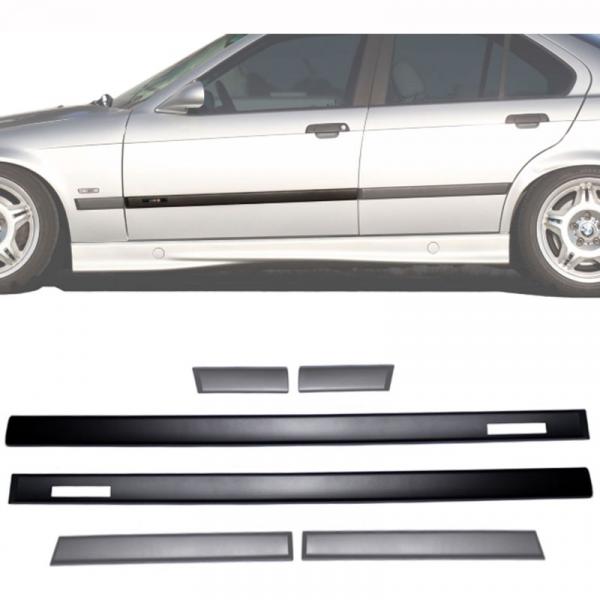 Set Türleisten Schwarz Zierleisten + Emblem Motorsport passt für BMW E36 Limousine Touring Set Türleisten Schwarz Zierleisten + Emblem Motorsport passt für BMW E36 Limousine Touring
