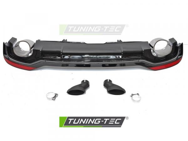 Upgrade Sport Design Heckstoßstange für Audi A5 F5 16-18 inkl. Zubehör in Hochglanz schwarz