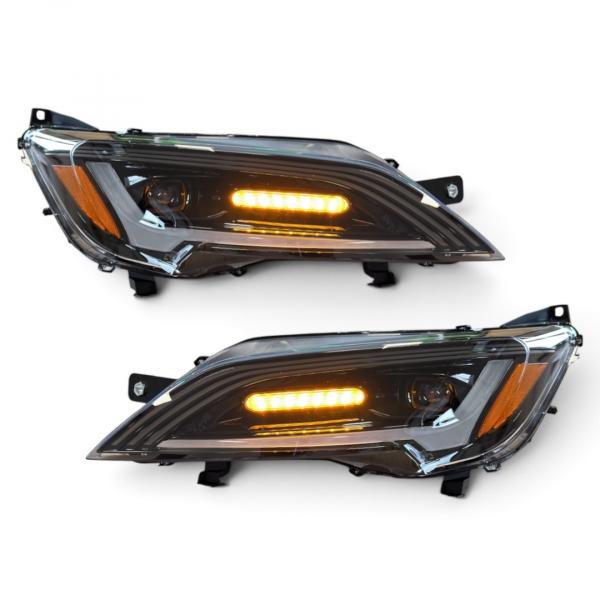 VOLL LED Upgrade Design Scheinwerfer Set passend für Fiat Ducato 14+ schwarz mit Begrüßungsfunktion + dyn. LED Blinker (für werks. LED TFL)