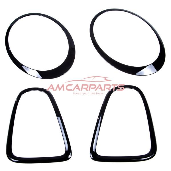 "Blackshine" Upgrade Rahmen/Blenden Set für Grill / Scheinwerfer / Rückleuchten für Mini Cooper R56 / R57 06-13 Hochglanz-schwarz