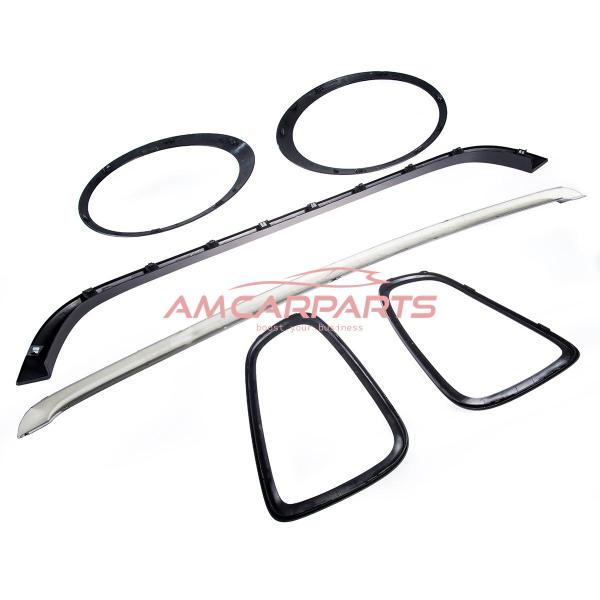 "Blackshine" Upgrade Rahmen/Blenden Set für Grill / Scheinwerfer / Rückleuchten für Mini Cooper R56 / R57 06-13 Hochglanz-schwarz