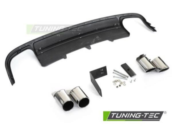 Upgrade Design Heck Diffusor für Audi A4 B8 08-11 Schwarz-matt / Silber