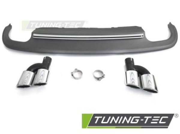 Upgrade Design Heck Diffusor für Audi A5 8T Coupe / Cabrio 11-16 Schwarz-matt / Silber