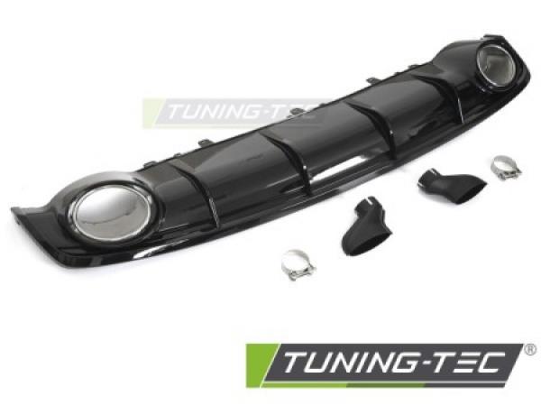 Upgrade Sport Design Heck Diffusor für Audi A7 C7 Facelift Sportback 14-18 Hochglanz schwarz + Chrom Blenden