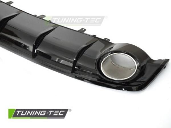 Upgrade Sport Design Heck Diffusor für Audi A7 C7 Facelift Sportback 14-18 Hochglanz schwarz + Chrom Blenden