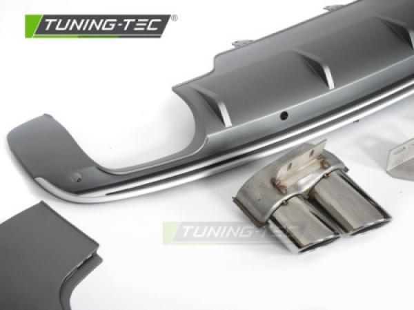 Upgrade Design Heck Diffusor für Audi Q5 (8R) 08-12 Matt-schwarz + Chrom Blenden