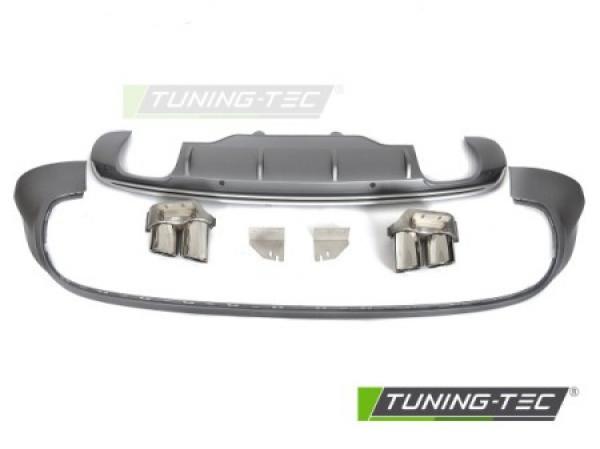 Upgrade Design Heck Diffusor für Audi Q5 (8R) 08-12 Matt-schwarz + Chrom Blenden