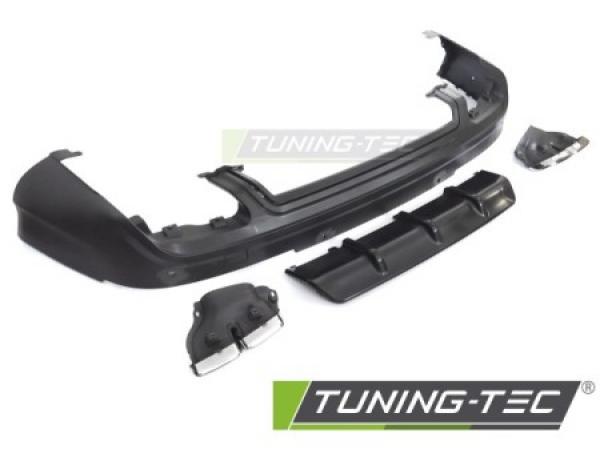 Upgrade Design Heck Diffusor für Audi Q7 (4L) 05-15 Matt-schwarz + Chrom Blenden