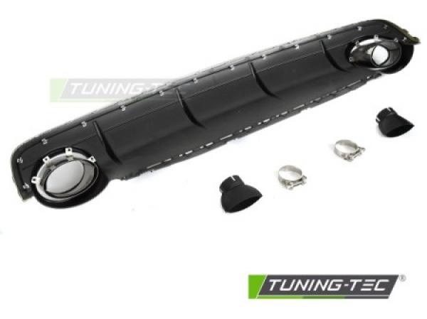 Upgrade Sport Design Heck Diffusor für Audi Q7 (4M) 15-19 Hochglanz-schwarz + Chrom Blenden