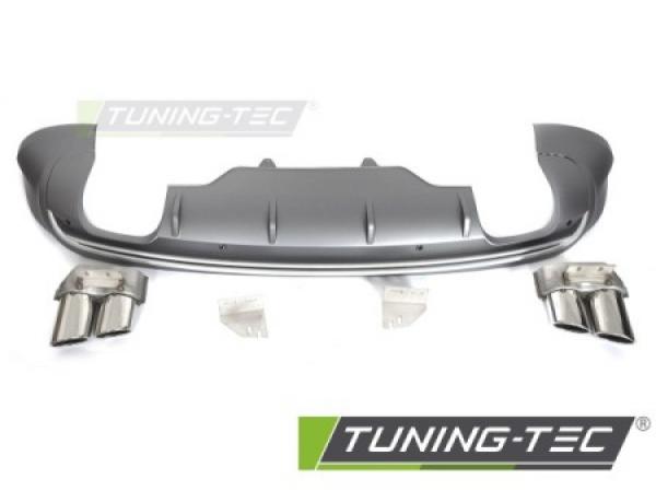 Upgrade Design Heck Diffusor für Audi Q5 (8R) 08-12 Matt-schwarz + Chrom Blenden