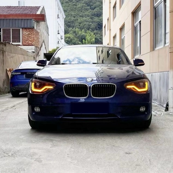 VOLL LED Tagfahrlicht Angel Eyes Scheinwerfer für BMW 1er F20/F21 11-15 schwarz mit dyn. Blinker
