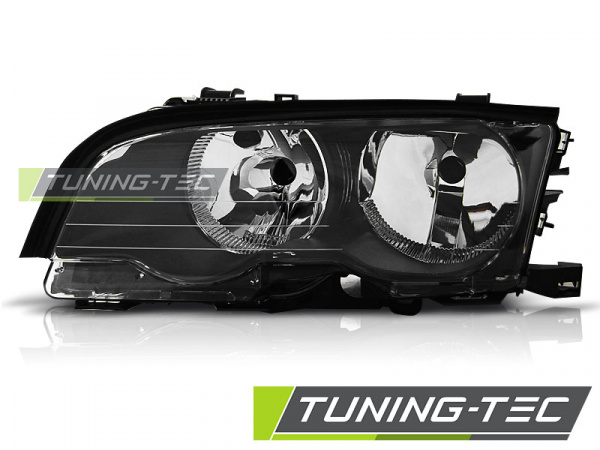 Upgrade Klarglas Scheinwerfer Links für BMW 3er E46 Coupe/Cabrio 99-01 Schwarz