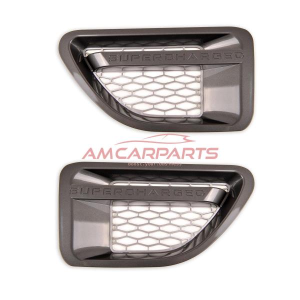 Upgrade Lufteinlass / Kotflügel-Blenden Set für Land Rover Range Rover Sport 1 Vor-Facelift 05-09 grau/silber