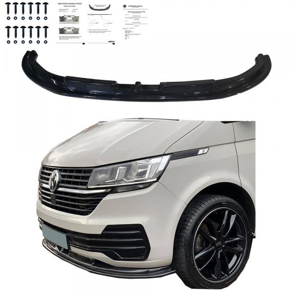 "Upgrade-Bus" Frontspoiler / Lippe für VW T6.1 Transporter / Caravelle / Multivan 19-23 Hochglanz schwarz mit ABE