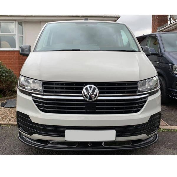 "Upgrade-Bus" Frontspoiler / Lippe für VW T6.1 Transporter / Caravelle / Multivan 19-23 Hochglanz schwarz mit ABE