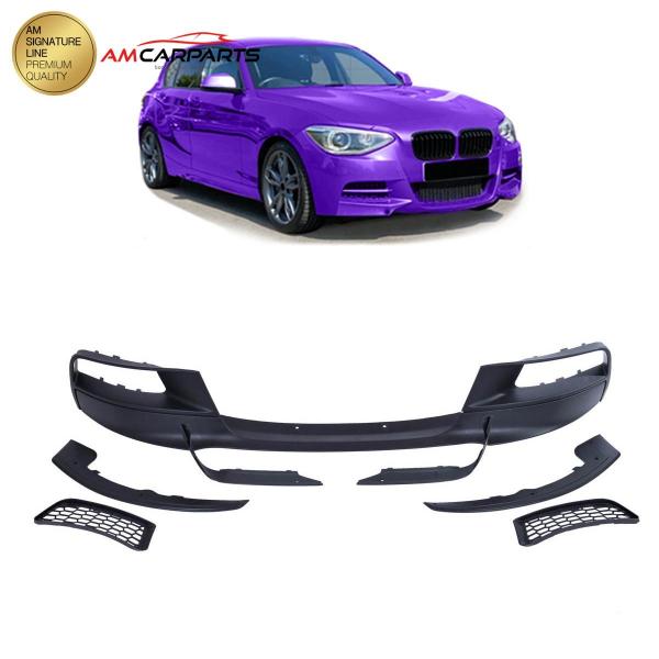 Upgrade Sport Design Frontspoilerlippe / Frontspoiler passend für BMW 1er (F20 / F21) Schrägheck, Vor-Facelift 2011-2015 mattschwarz