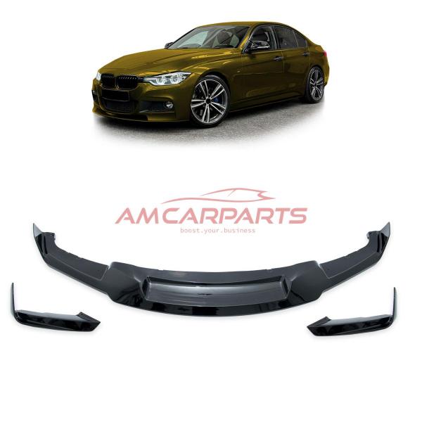 Upgrade Sport Design Frontspoilerlippe / Frontspoiler passend für BMW 3er (F30) Limousine (F31) Touring 2012-2018 glänzend schwarz