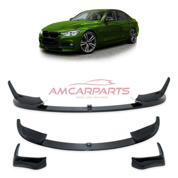 Upgrade Sport Design Frontspoilerlippe / Frontspoiler passend für BMW 3er (F30, F31) Limousine & Touring 2011-2018 glänzend schwarz