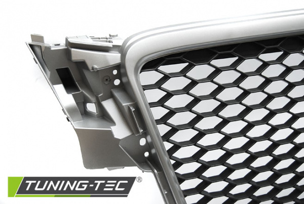 Upgrade Sportgrill / Kühlergrill für Audi A4 B8 (8K) 08-11 matt silber in Wabendesign