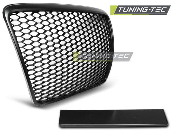 Upgrade Sportgrill / Kühlergrill für Audi A6 C6 (4F) 09-11 matt schwarz in Wabendesign
