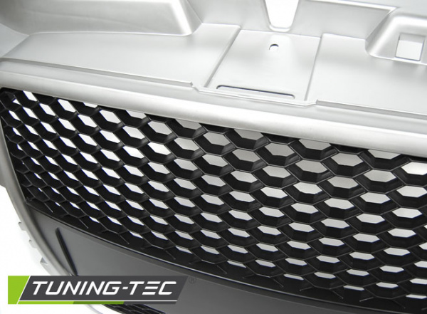 Upgrade Sportgrill / Kühlergrill für Audi A3 8P Facelift 08-12 matt Silber in Wabendesign