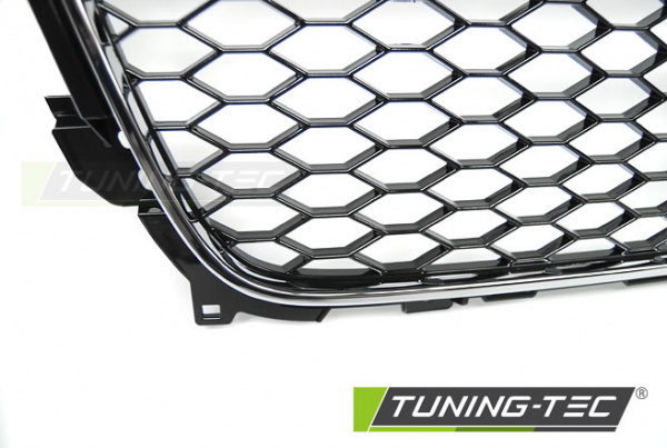 Upgrade Sportgrill / Kühlergrill für Audi A4 B8 (8K) Facelift 11-15 schwarz/chrom in Wabendesign