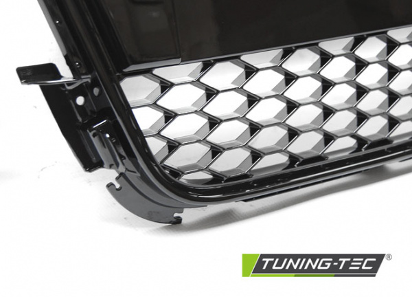 Upgrade Sportgrill / Kühlergrill für Audi A5 (8T) 07-11 Hochglanz schwarz in Wabendesign