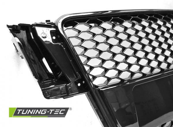 Upgrade Sportgrill / Kühlergrill für Audi A5 (8T) 07-11 Hochglanz schwarz in Wabendesign