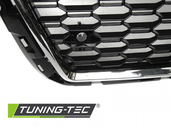 Upgrade Sportgrill / Kühlergrill für Audi A3 8V Facelift 17+  Hochglanz schwarz/chrom in Wabendesign