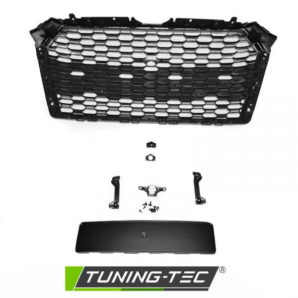 Upgrade Sportgrill / Kühlergrill für Audi A4 B9 (8W) 15-19 Hochglanz schwarz in Wabendesign