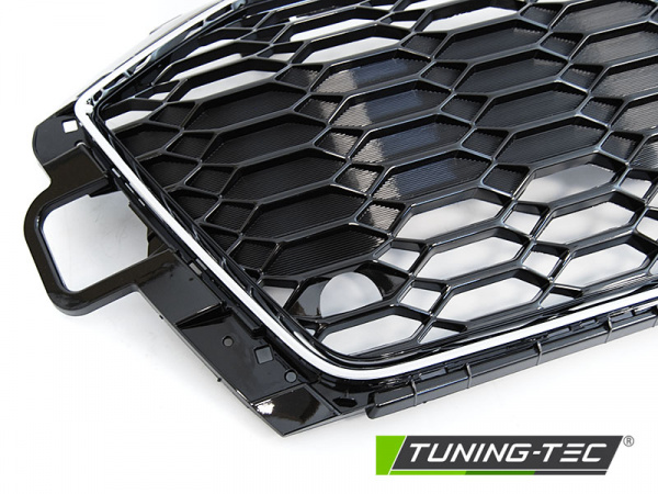 Upgrade Sportgrill / Kühlergrill für Audi A4 B9 (8W) ab 2019 (Facelift) chrom/Hochglanz schwarz in Wabendesign mit PDC