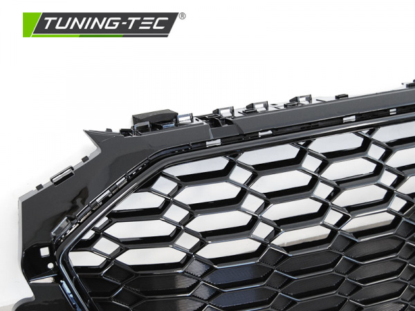 Upgrade Sportgrill / Kühlergrill für Audi A4 B9 (8W) ab 2019 (Facelift) Hochglanz schwarz in Wabendesign mit PDC