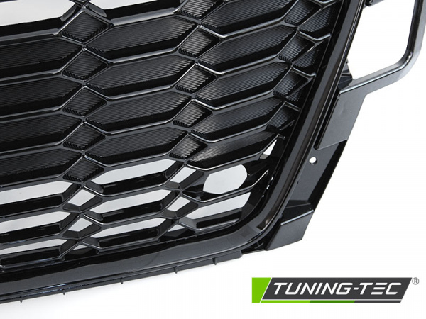 Upgrade Sportgrill / Kühlergrill für Audi A4 B9 (8W) ab 2019 (Facelift) Hochglanz schwarz in Wabendesign mit PDC