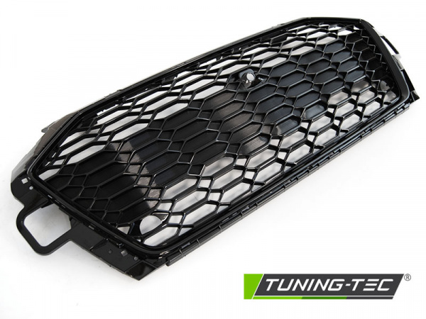 Upgrade Sportgrill / Kühlergrill für Audi A4 B9 (8W) ab 2019 (Facelift) Hochglanz schwarz in Wabendesign mit PDC