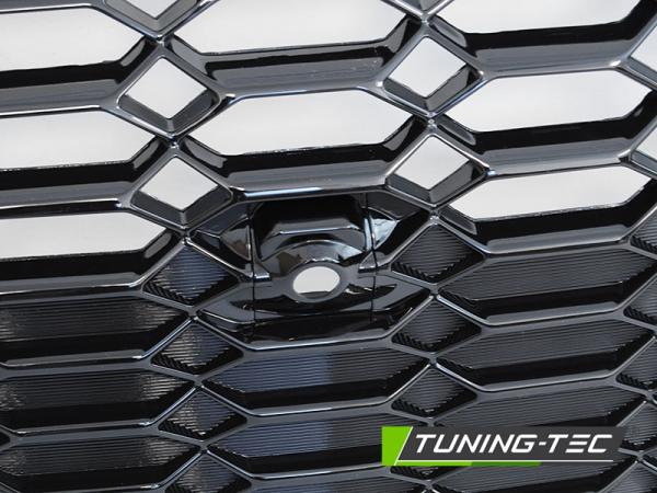 Upgrade Sportgrill / Kühlergrill für Audi A4 B9 (8W) ab 2019 (Facelift) Hochglanz schwarz in Wabendesign mit PDC