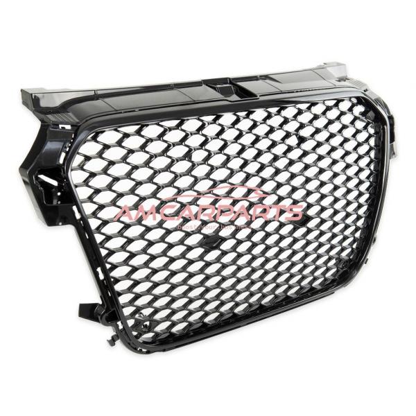 Upgrade Sportgrill / Kühlergrill für Audi A1 8X 10-14 Hochglanz Schwarz in Wabendesign